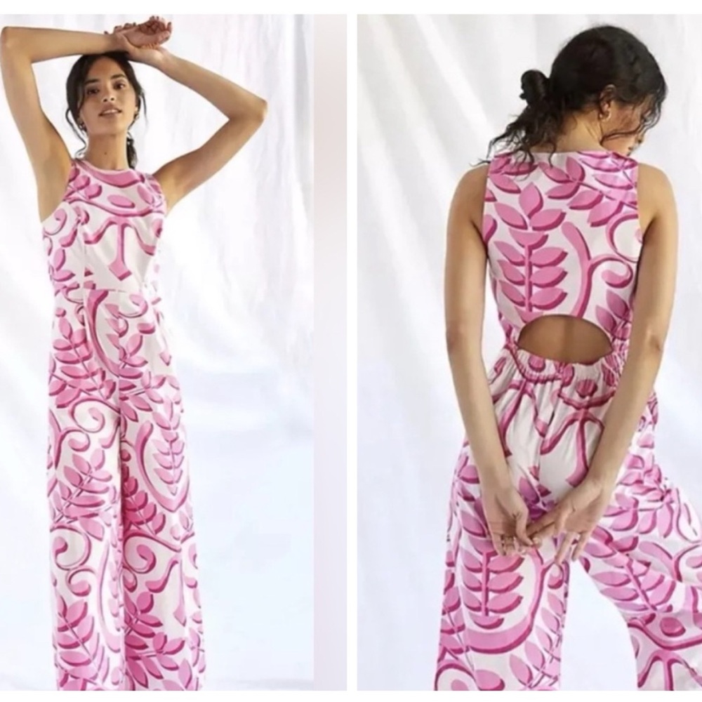 Pink Patterned Jumpsuit